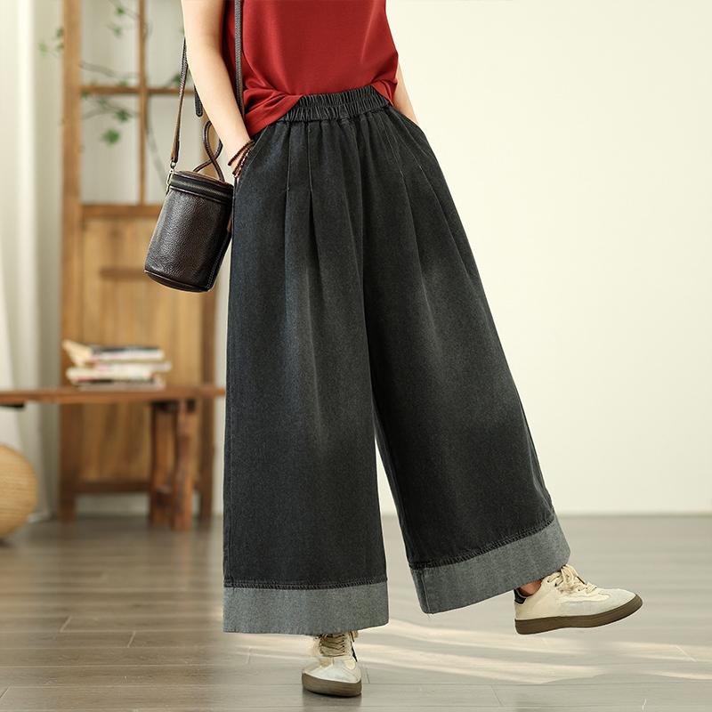 DIMANAF 2025 New Summer Basic Vintage Jeans Harem Pants Casual Elastic Women Loose Denim Trousers Wide Leg Pants