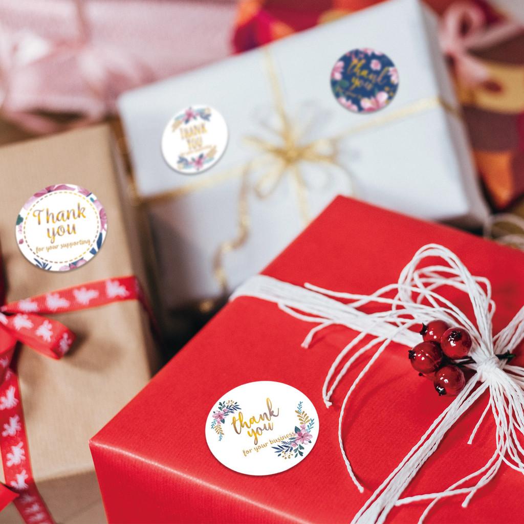 Xh016 Thank You Round Hot Stamped Figurine 1.5 Inch Envelope Gift Seal Stickers With Adhesive Backing