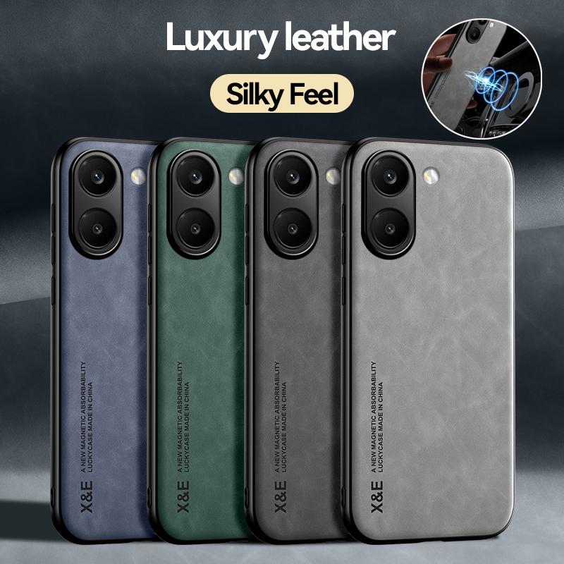 Custodia Posteriore Magnetica Antiurto in Pelle PU EUCAGR per Xiaomi POCO X8 Pro Max con Piastra Metallica Guscio per Telefono per Xiaomi POCO X8Pro