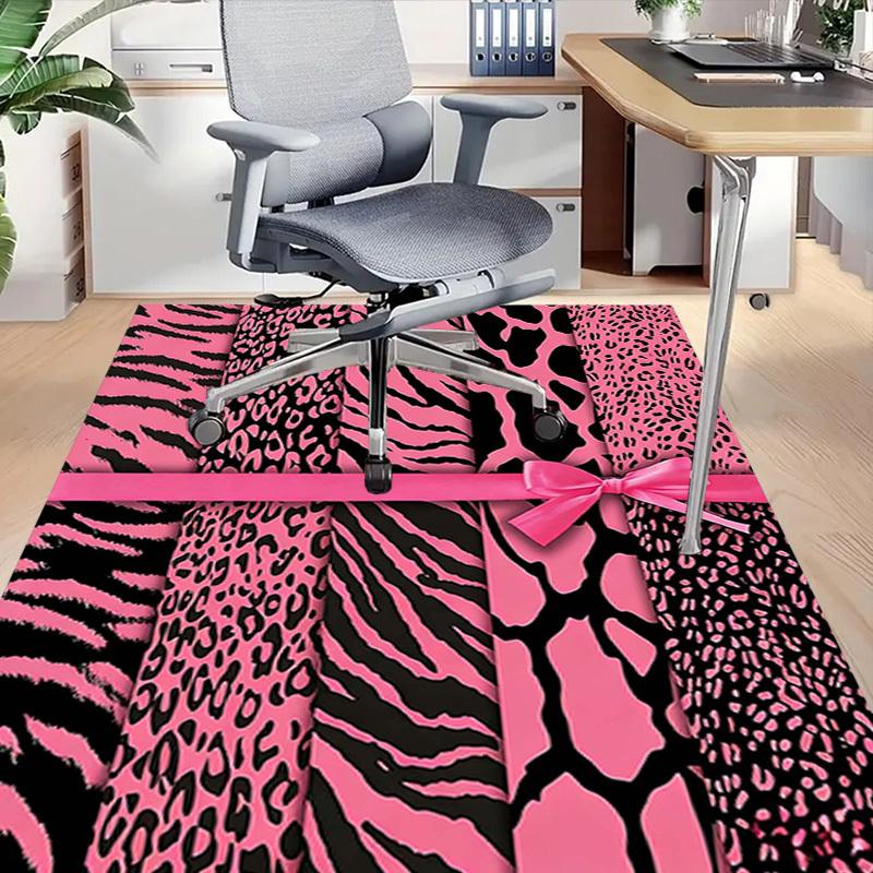 1PC Pink Animal Prints Extra Large Non-Slip Floor Carpet, Office, Family, Bedroom, Studio - Large Area Rug Indoor Rugs, Vibrant Colors-W301