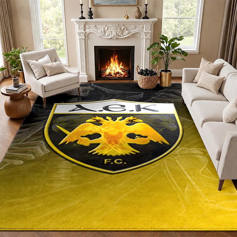 AEK Athen Teppich Fußmatte für Wohnzimmer oder Schlafzimmer Schutzmatte unter dem Stuhl Bürodeko Weihnachtsgeschenk Geburtstagsgeschenk