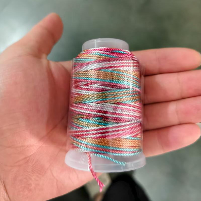 1 Bobine Fil Échoué DIY Bracelet Corde à Main Fil Coloré Dégradé Corde en Fibre Polyamide Tissage Corde Tissée 18 Brins