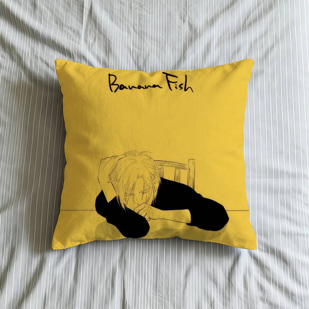 Bbanana Fish Anime Cushion Cover Inches Farmhouse Decor Home Throw Pillow Covers For Couch Decorations