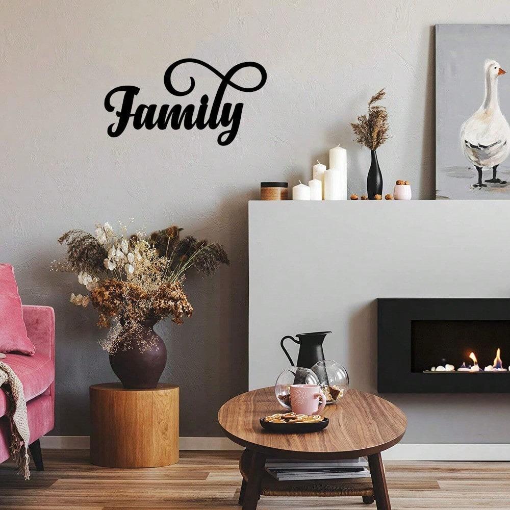 Wrought Iron Metal Word Wall Sign Cursive Decorative Accent Hanging Art Home Decor Living Room Bedroom Gift