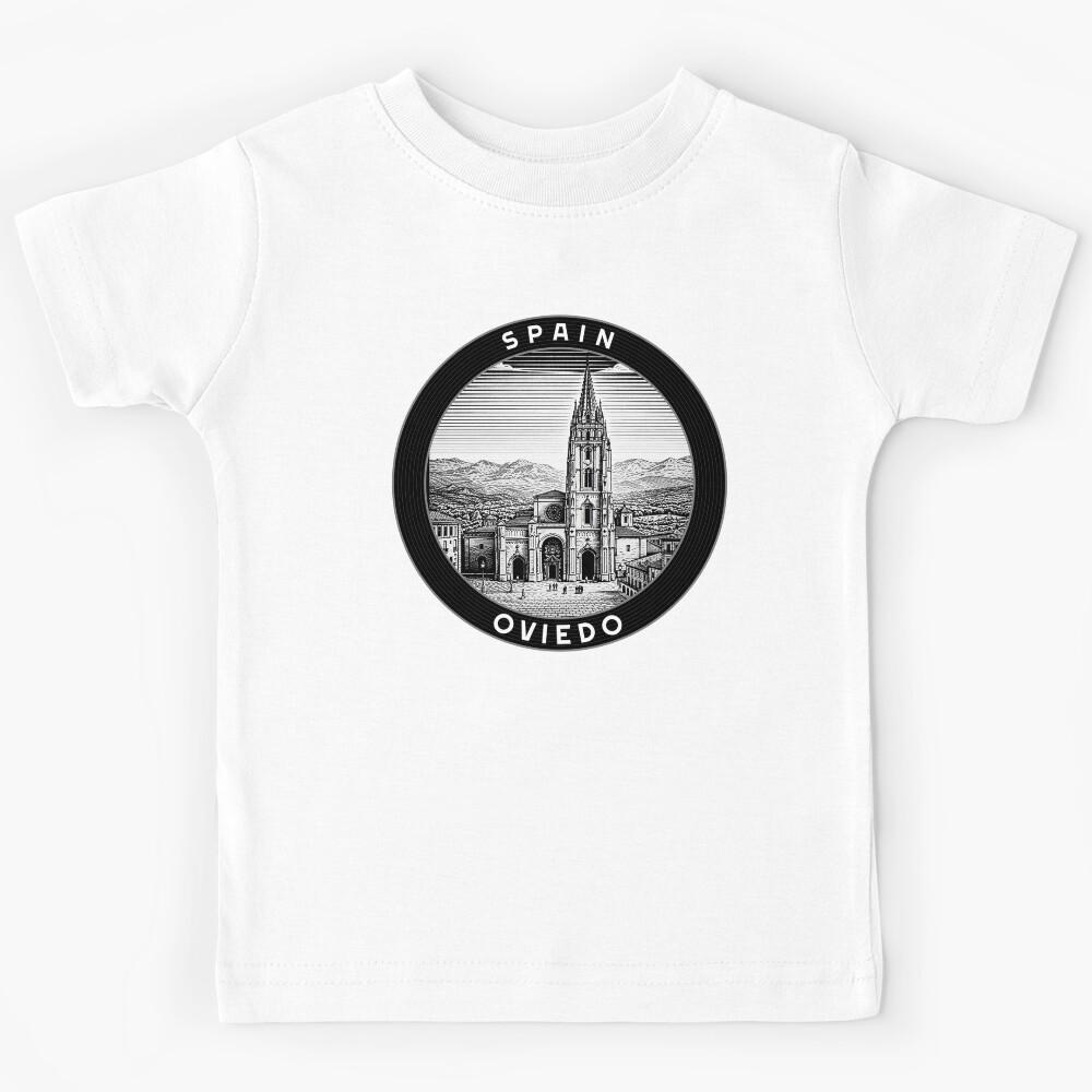 Oviedo Spain Linocut Style Kids T-Shirt 140