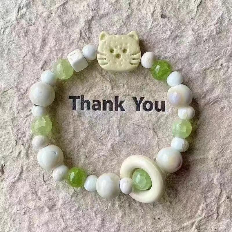 Jingdezhen bracelet ceramic bracelet biscuit cat series niche cute versatile design bracelet