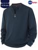 NASA Men's Plus Size Half-Zip Henley Hoodie - Extra Large, Velvet Lined for Autumn/Winter