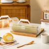 Plastic Storage Box for Cake Roll Hand-Held Transparent Food Storage Container Portable Swiss Roll Organizer Box Refrigerator