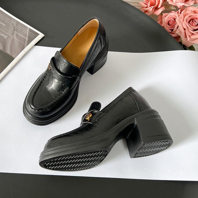 Inner height increase cm Camellia high heel thick sole women's new small casual single shoes small size