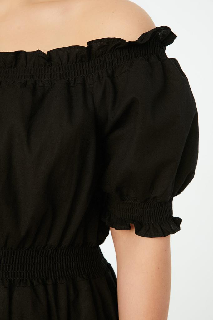 Women's Fashion New Big Size Dress Green Pleated Woven Dress