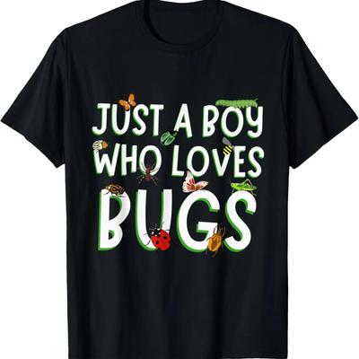 Just A Boy Who Loves Bugs Beetle Collecting Hunter Bug Lover T-Shirt