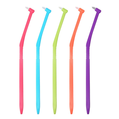 

L APIS: Lapis Single-Tufted Brush, Soft, Dental Brush, Made in Japan, Partial Brushing, Orthodontic, Interdental, Tartar Removal, 5 Vivit Brushes, 1 C