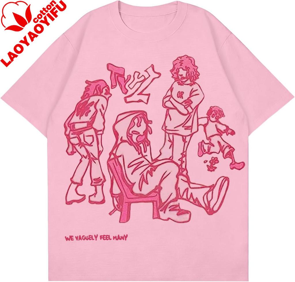 Unisexs Graphic Tshirt Oversized Creative Graffiti Short Sleeve Printed Shirts Summer Casual Funny Rapper Streetwear Y2k T Shirt