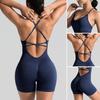 Seamless One-Piece Yoga Suit with Elegant Back and Peach Hip Design