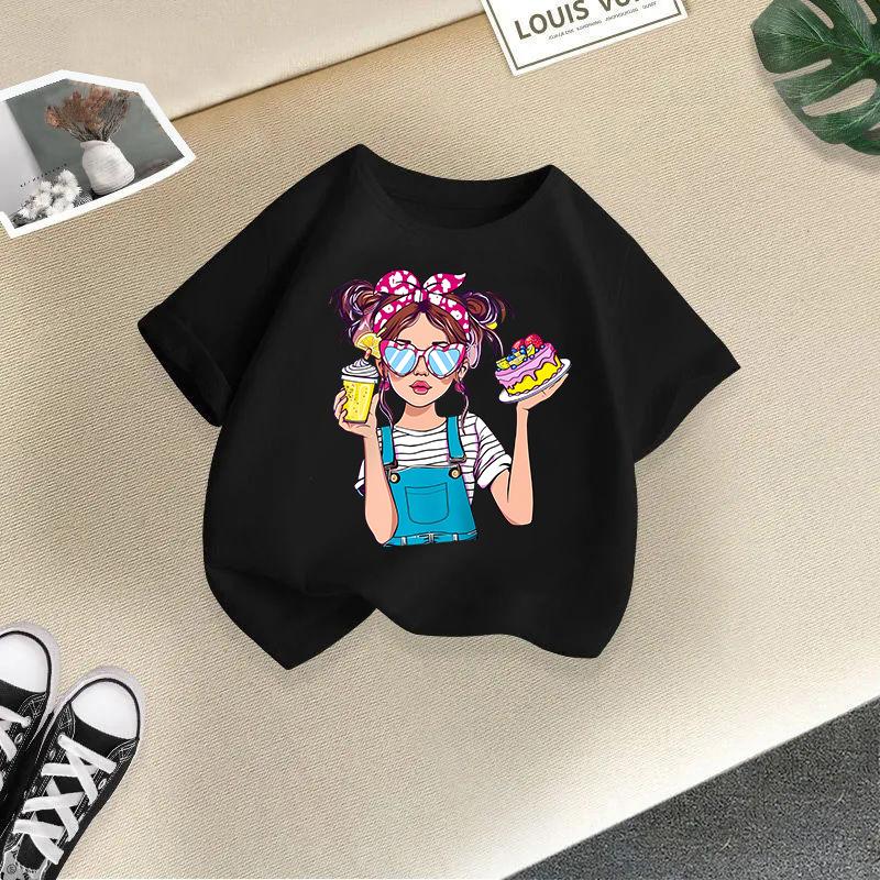 Kid T Shirt Cool Girl Printed Children T-shirt Kids 100% Cotton Clothes 2-13Y T-shirt Top Boys Girls Baby Tee