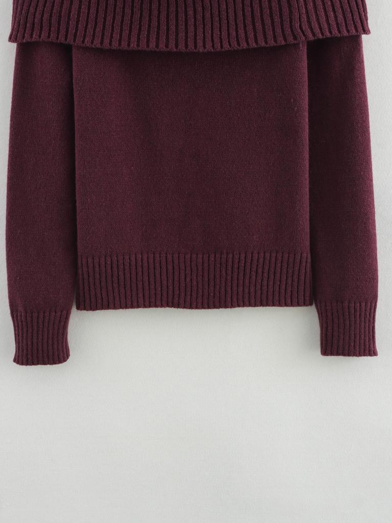 Dámský zimní pletený top přes jedno rameno v evropském a americkém stylu 2024