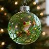 Frog Christmas Ornament Clear Plastic Xmas Hanging Ball with 3D Frog Ornament Holiday Keepsake