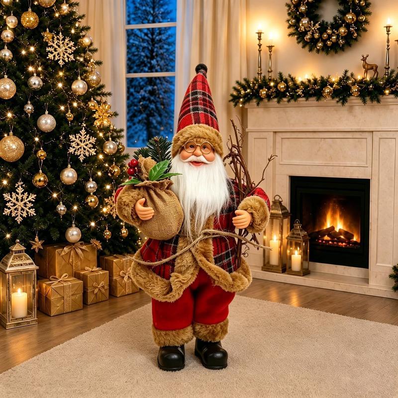 Fine Santa Claus Standing Figurine Christmas Decoration For Window Display Home Ornament