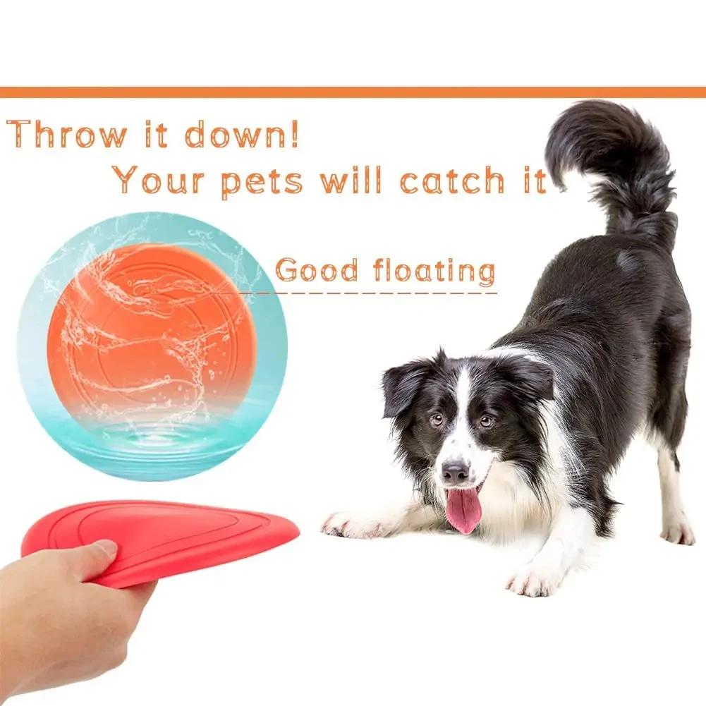 1pcs Funny Soft Rubber Flying Saucer Dog Cat Toys Dogs Game Flying Discs Resistant Chew Puppy Training Interactive Pet Supplies