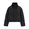 Chuyu Women's Striped Knit Stand Collar Puffer Jacket