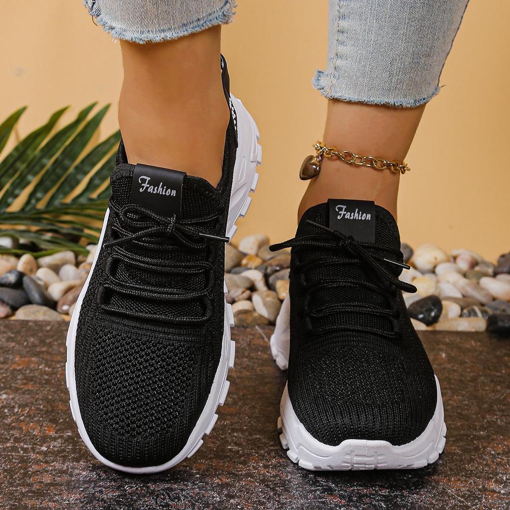 White Mesh Platform Sneakers Thick Sole Casual Shoes Breathable Knit Sneakers for Women Outdoor Spring Running Sports Shoes