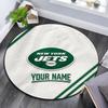 Custom Name New York Jets Round Area Rug,Carpet Rug for Living Room Bedroom Sofa Playroom Decor,Non-slip Floor Mat