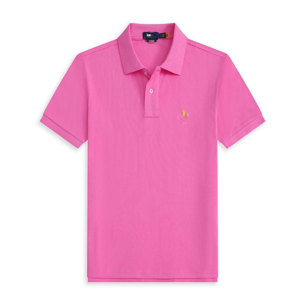 Polo a maniche corte da uomo con logo cavallo ricamato T-shirt casual