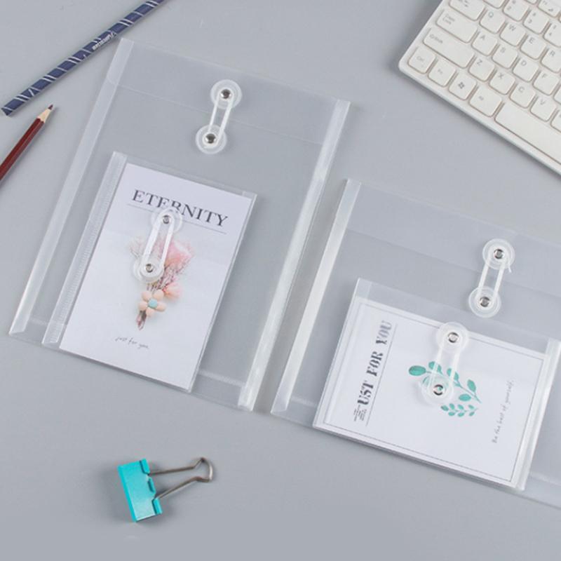 2Pcs A4/A5/A6 Size File Folder Organizer PP Waterproof Transparent Document Bag For School Office Supplies Stationery