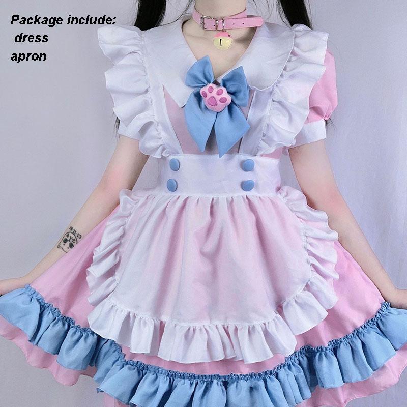 

Женский наряд горничной, головной убор, аниме, косплей, платье, костюм на Хэллоуин с фартуком XL