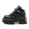 Nye Punkstil Damesko Snøresko Hælhøyde 6CM Platformsko Dame Metalldekor Dame Sneakers Gotiske Ankel Rockestøvletter