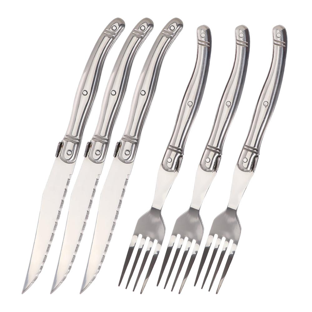 

Jaswehome 6 шт. Набор столовых приборов из нержавеющей стали Laguiole Decored 3 шт. Наборы столовых ножей и вилок Western Diningware