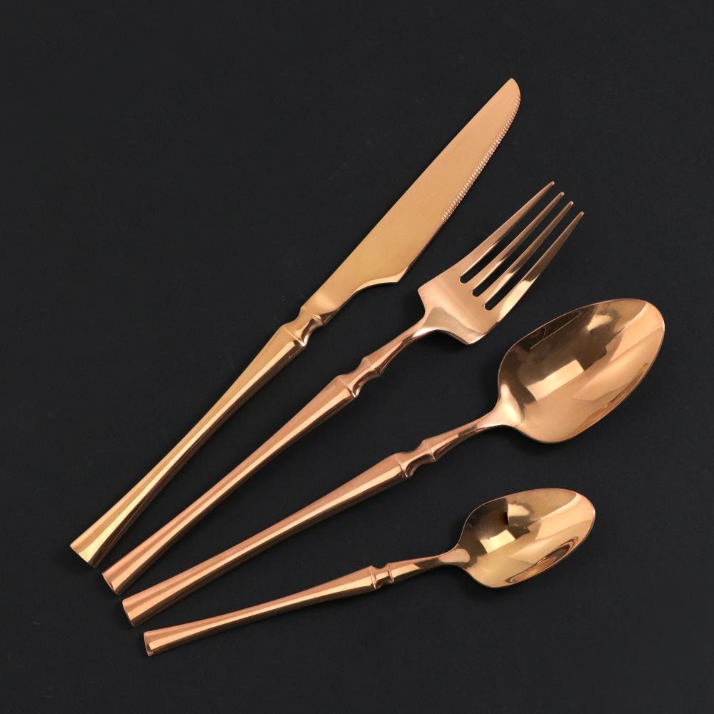 4Pcs  Luxury Lightweight  Flatware Set  Steak Knife Fruit Fork Spoons  Stainless Steel  Dessert Utensils  Western  Tableware