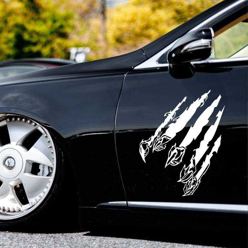 2PCS Car Stickers Beast Claw Paw Print Scratch Marks Creative Decals For Car Body Side Decal Auto Styling Decoration Accessories