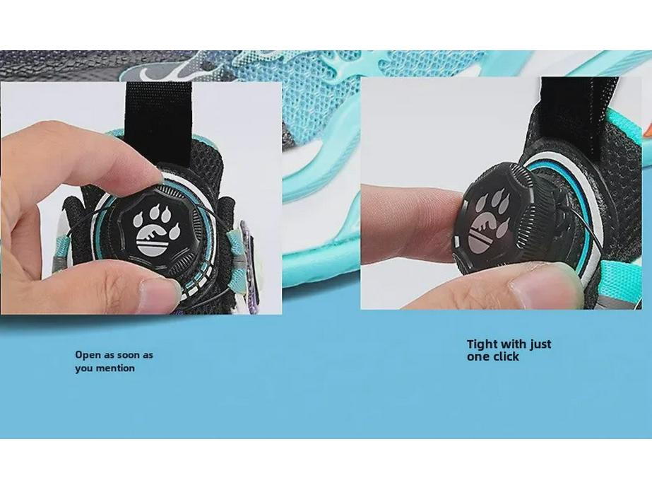 2025 Autumn Boys' Breathable Mesh Sports Shoes with Non-Slip Sole & Rotating Buckle