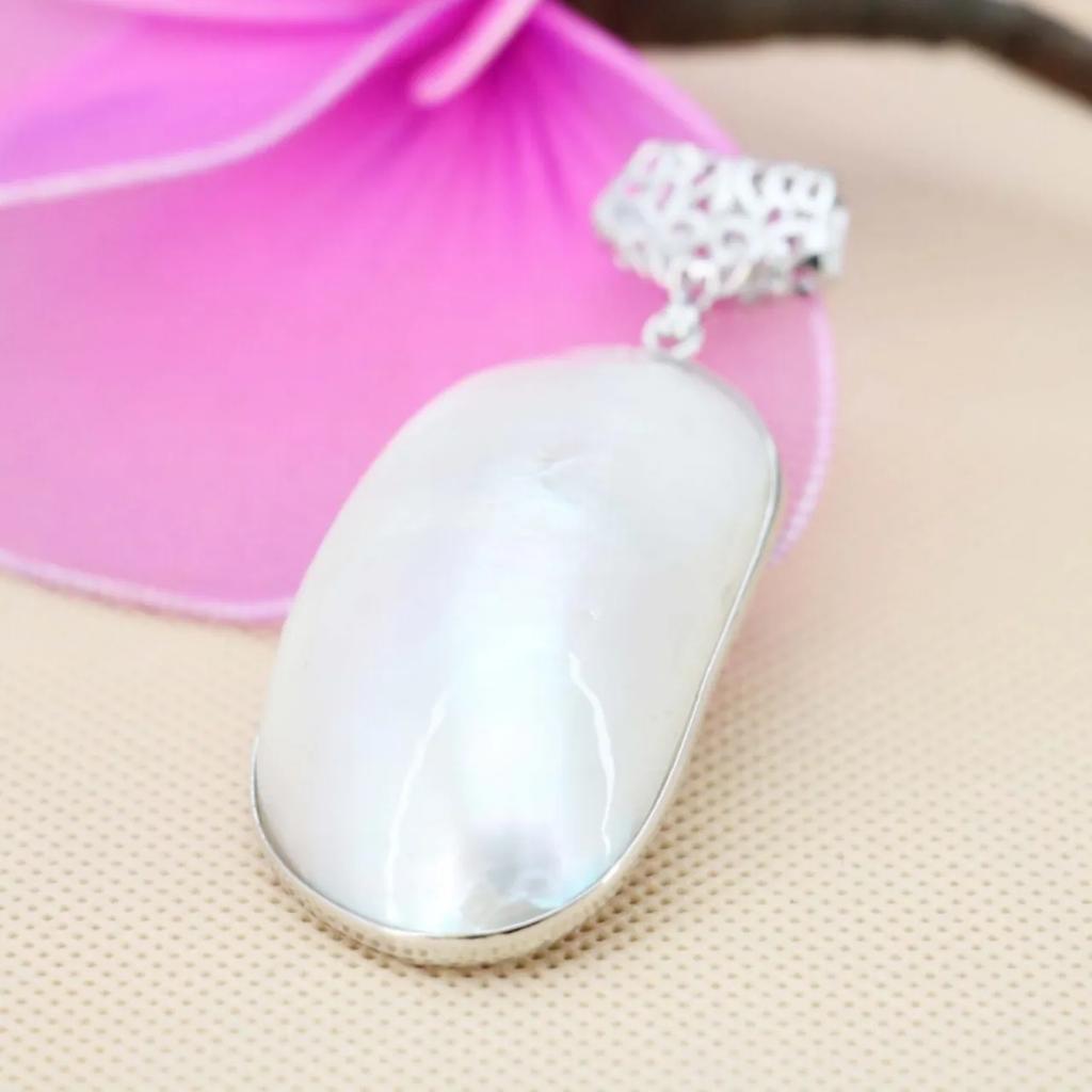 28x50mm White Natural Abalone Seashells Sea Shells Pendants DIY Freshwater Pearl Women Girls Gifts Jewelry Making Design Crafts