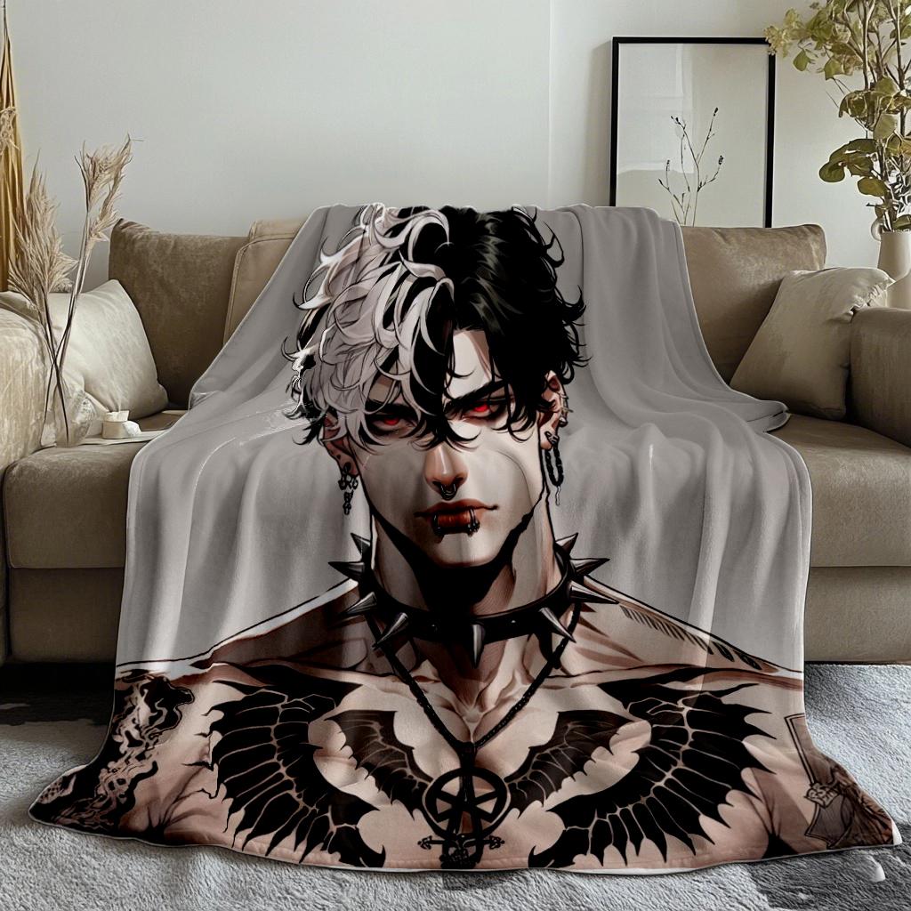 

1Pcs Anime villain is handsome soft Thin Blanket Flannel Decoration Suitable for sofas bedrooms airconditioned rooms Gifts 75x100cm (30x40inch)