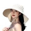 Summer Outdoor Sunscreen Sun Hat with Ponytail Hole Hat Female Korean Version Fashion Big Eaves Shawl Bucket Hat Tide