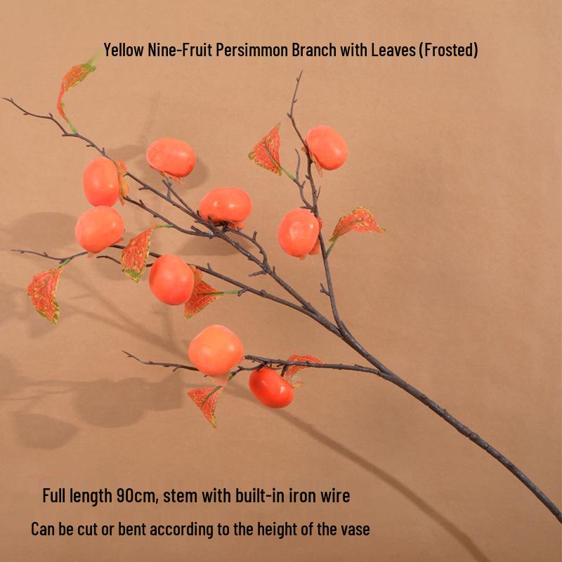 Persimmon Ruyi Ornament: Artificial Persimmon Tree Branches for Home or Hotel Decoration