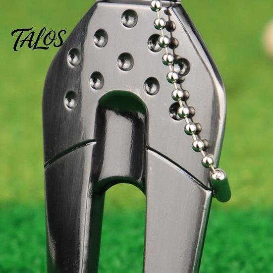 Golf Green Fork Pitch Divot Tool Reusable Non-fading Mark Zinc Alloy Pitchfork Training Aid Equipment