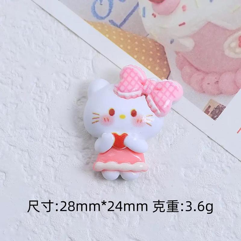 10 Pcs New Kawaii Cartoon Cute Bow Animal Series Resin Scrapbook  Diy Scrapbook Crafts A142