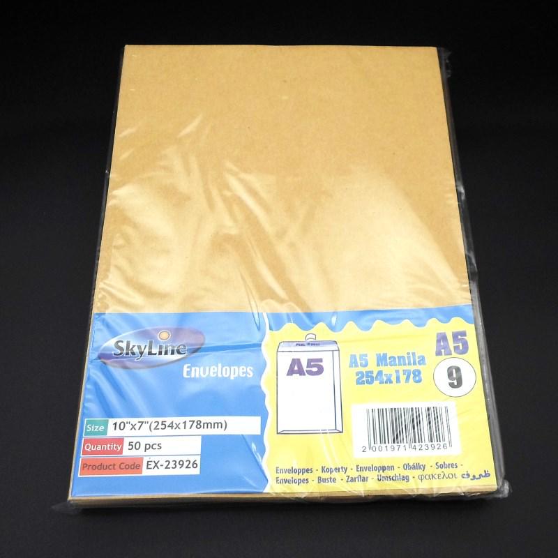 Skyline A5 Kraft Paper Envelope, 80g, 254x178mm