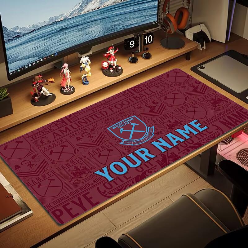 Custom Name West Ham Mouse Pad Large Gaming Table Cushion Non-slip Laptop Tablet Big Mousepad XXL Mat Mini PC Playmat With Lock edge_XIA