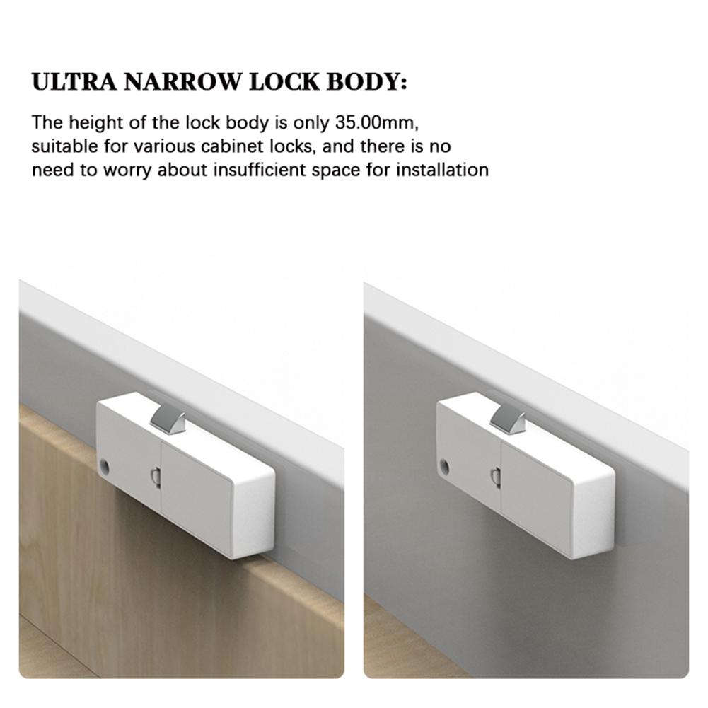 Fingerprint Cabinet Lock Smart Drawer Lock 0.3s Quickly Unlock For Office/Home Wooden Cabinet Drawer Storage