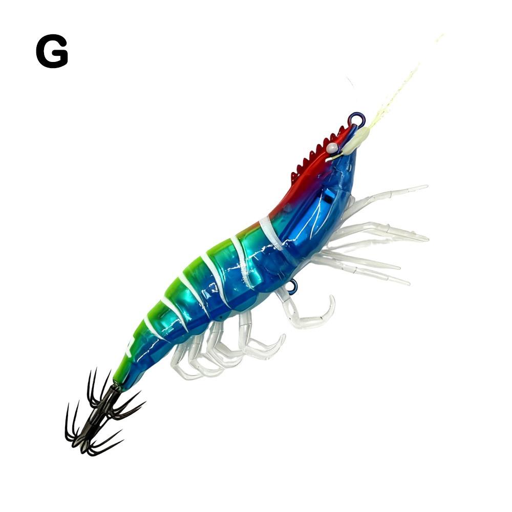 Shrimp 10.9g 80mm Squid Jig Luminous Horizontal Slow Sinking Lure Webfoot Wood Shrimp Artificial Calamar Cuttlefish Fishing