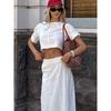 European and American Suit Female Summer Short-Sleeved Casual Top White Two-piece Set Elegant Dress Stylish 2025 Vacation