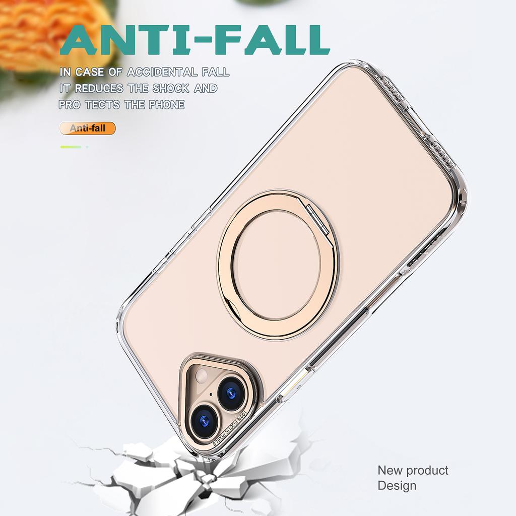 For iPhone 16 Plus Case Compatible with MagSafe TPU+Acrylic Kickstand Phone Cover