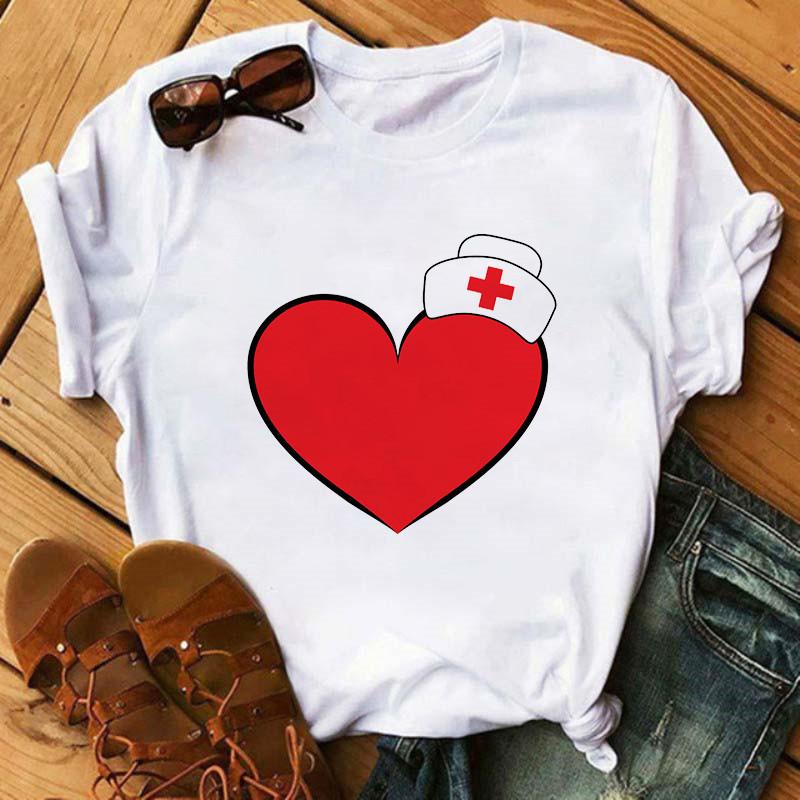 

Summer Female T-Shirt Nurse Print Woman T-Shirt Casual Graphic T-Shirt Women s Harajuku Retro Top T-Shirt Women s Clothing XXXL