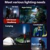 USB Rechargeable LED Sensor Headlamp COB Headlight Head Torch Work Light Waterproof Head Flashlight for Fishing Camping Lantern