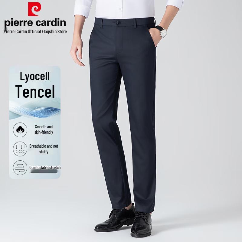 

Pierre Cardin Men s Lyocell Blend Breathable Ice Silk Straight-Leg Casual Pants 35