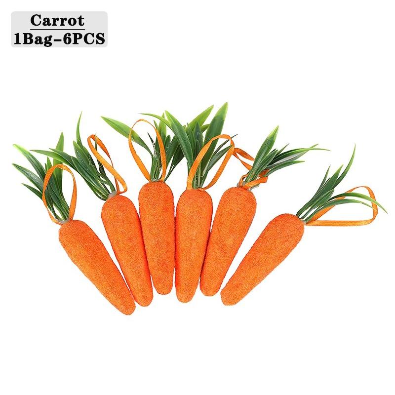 6-120PCS Easter Carrot Pendant Carrot Ornament Party Hanging Decor Festive Celebration Spring Home Decoration Decorative Accent
